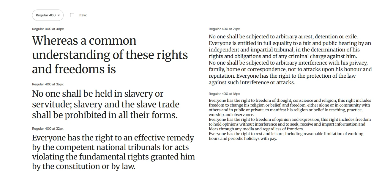 Top 17 Free Google Fonts for Modern Web Design 14 Merriweather, a serif font by Eben Sorkin, is great for on-screen reading, especially for long articles