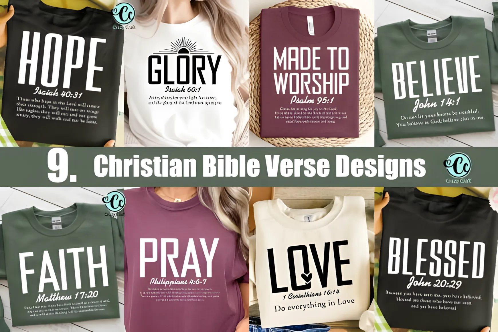 Bible Verse SVG PNG Bundle for Christian apparel designs