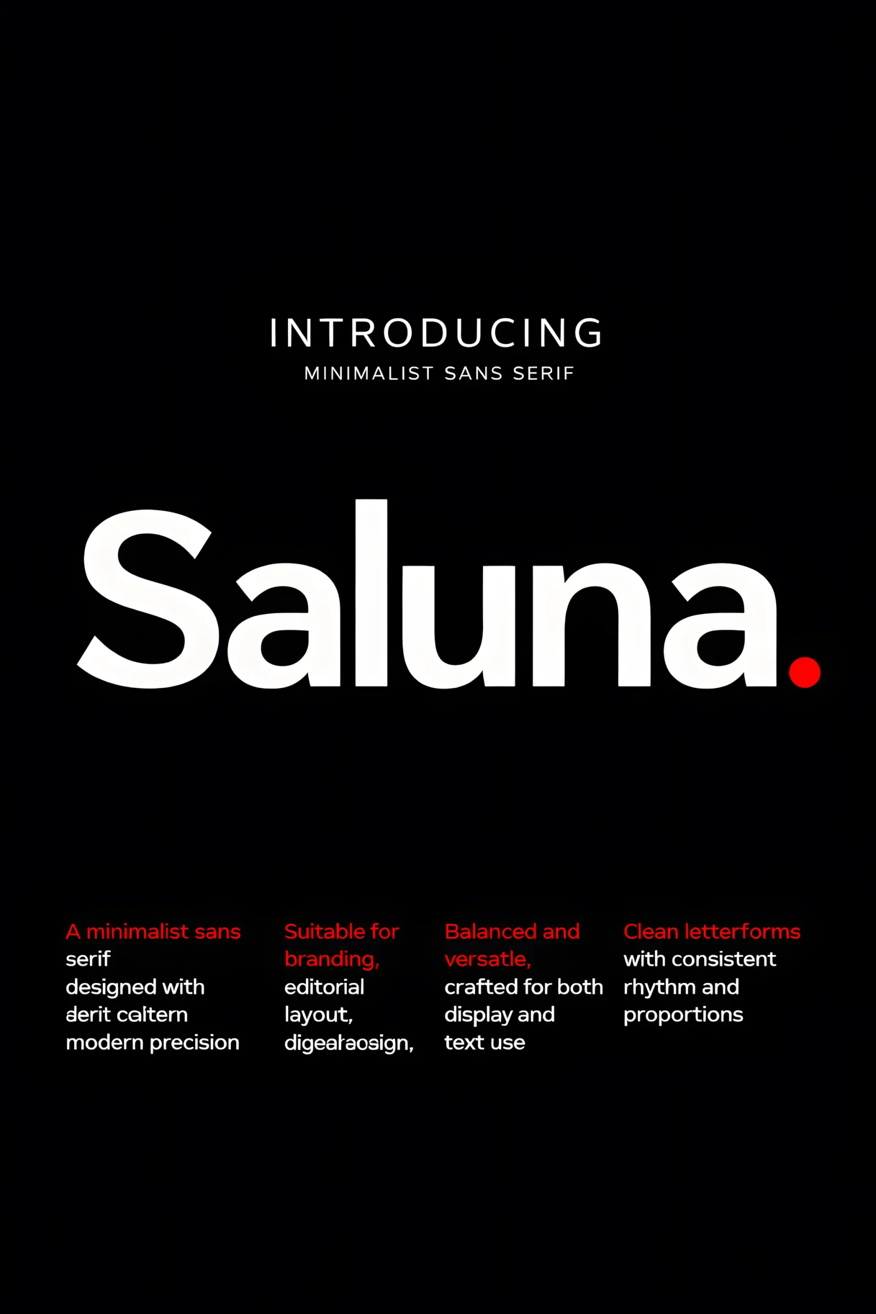 Saluna font clean modern sans serif typography preview