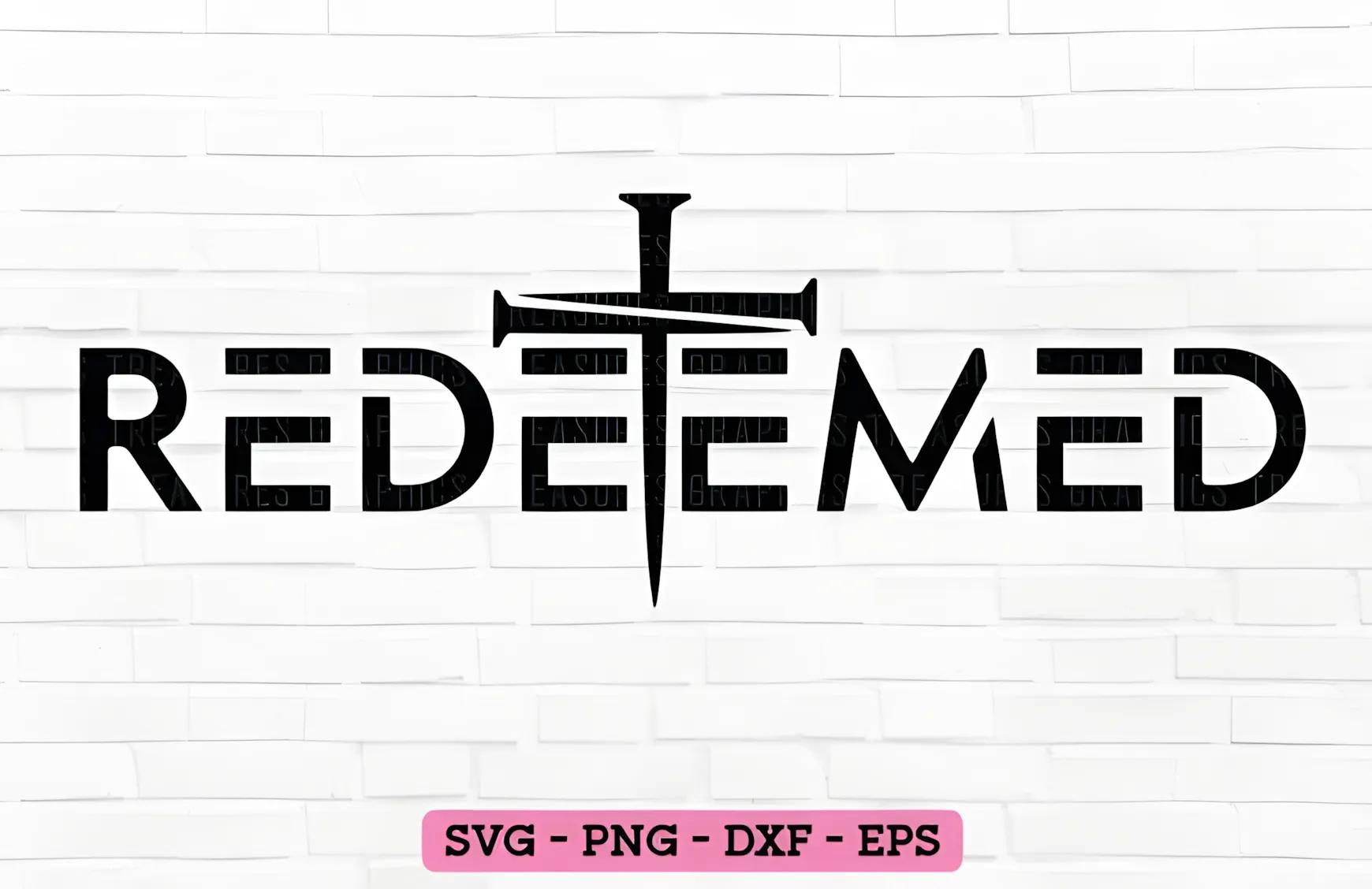 Christian Easter SVG – Redeemed Jesus Faith Design for Apparel 6 Redeemed Jesus faith SVG with Christian cross detail