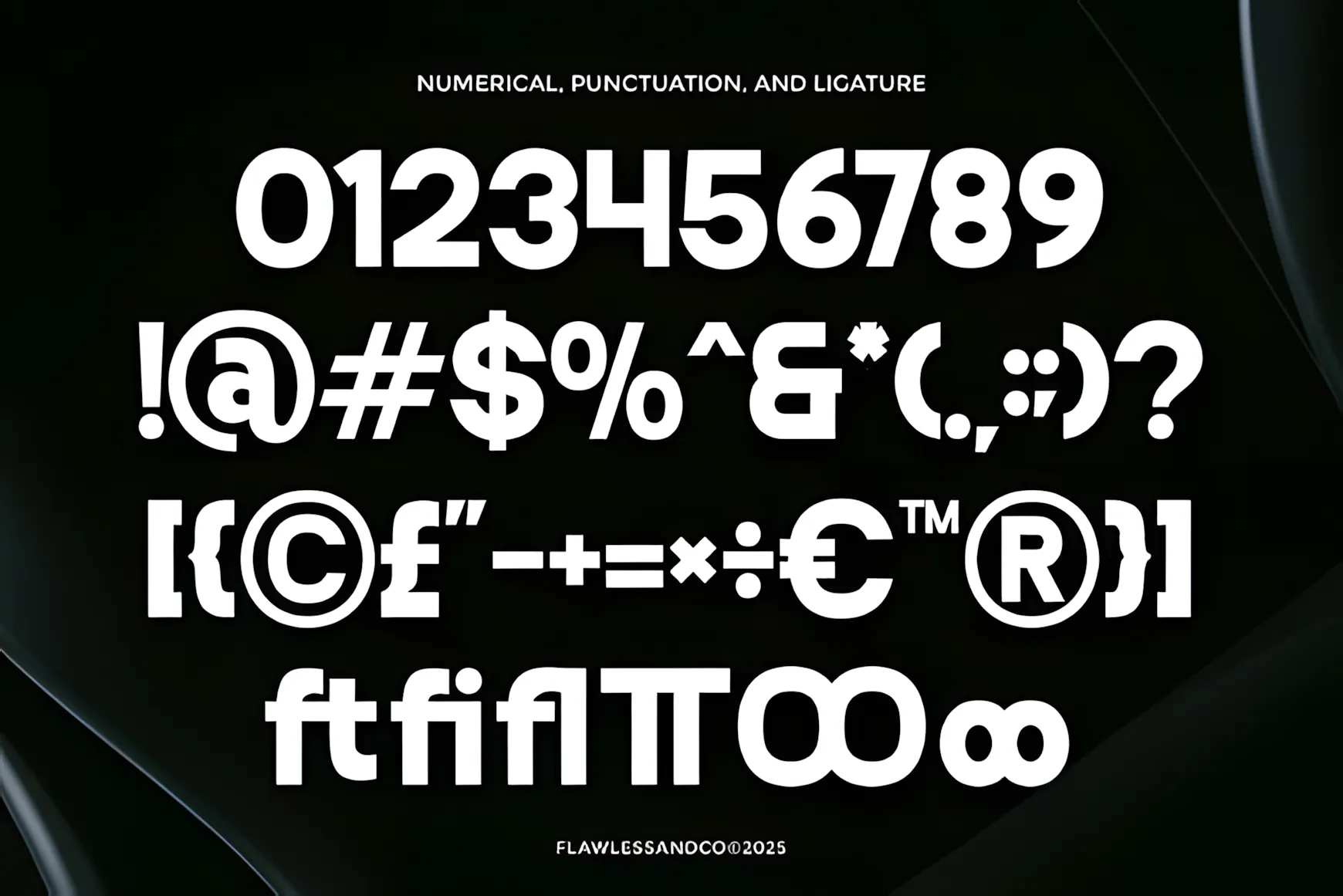 Hezba Font for Minimalist Modern Brand Design 9 Hezba font character set with numbers punctuation and glyphs