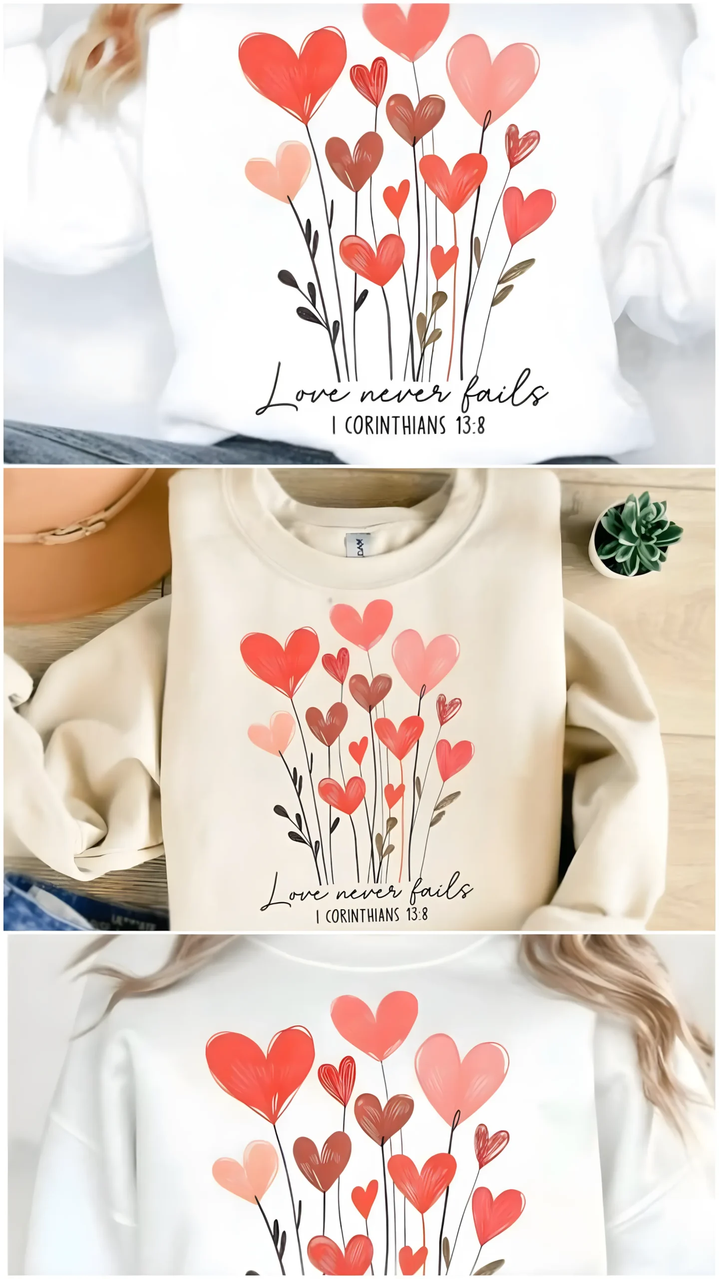 Love Never Fails PNG for Faith-Based Valentine Gifts 4 Love Never Fails bible verse PNG on Christian Valentine t-shirt mockup