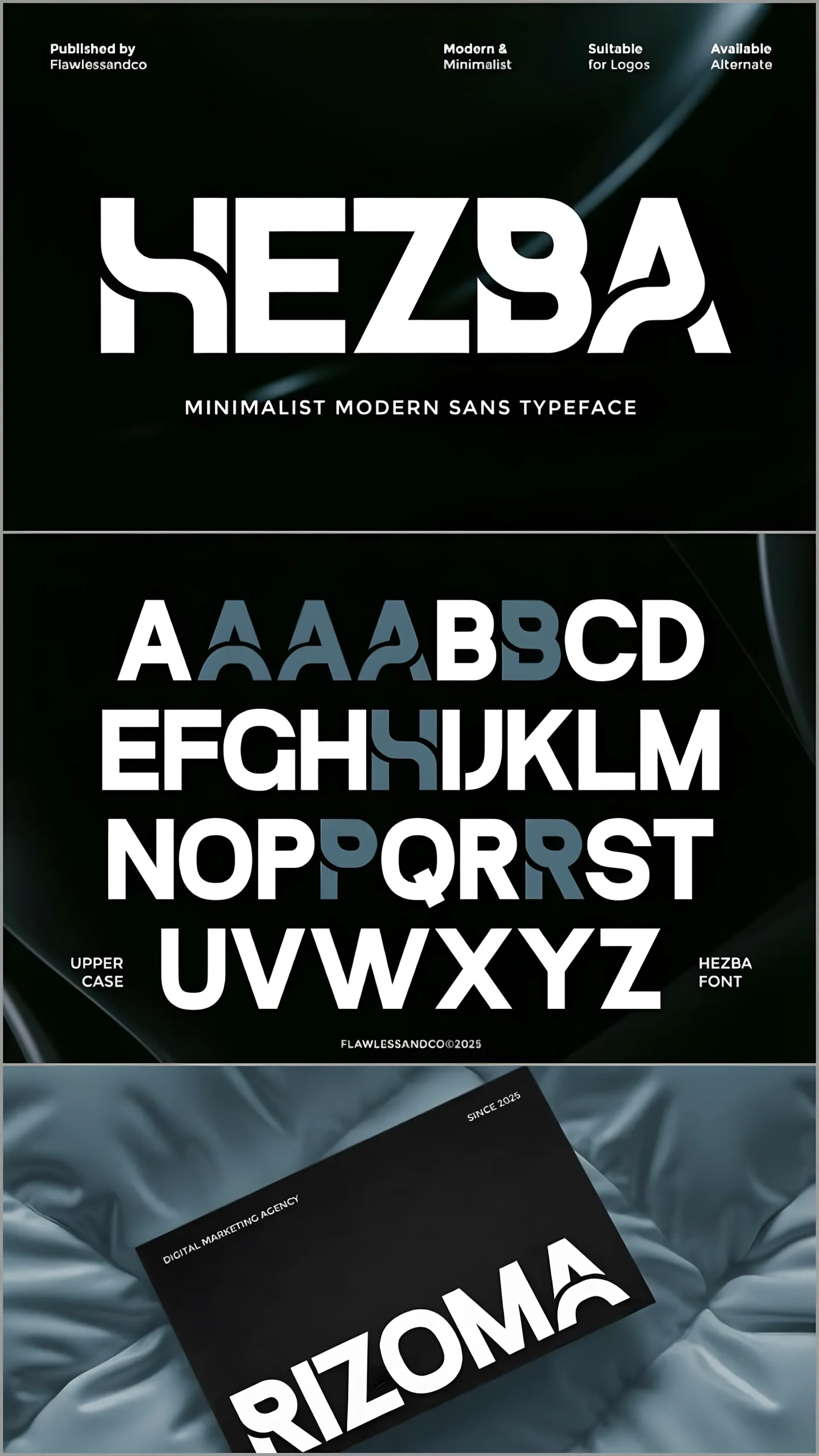 Hezba Font for Minimalist Modern Brand Design 6 Hezba font modern branding layout clean sans serif typography