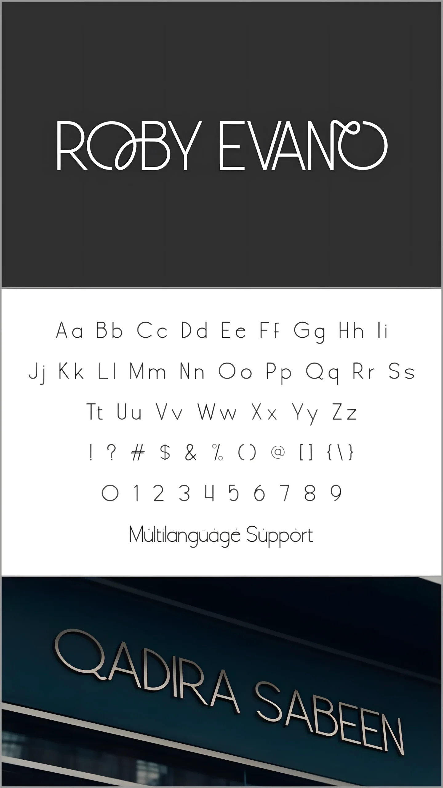 Roby Evano Font for Minimalist Luxury Branding 5 Roby Evano font circular ligatures geometric sans serif detail