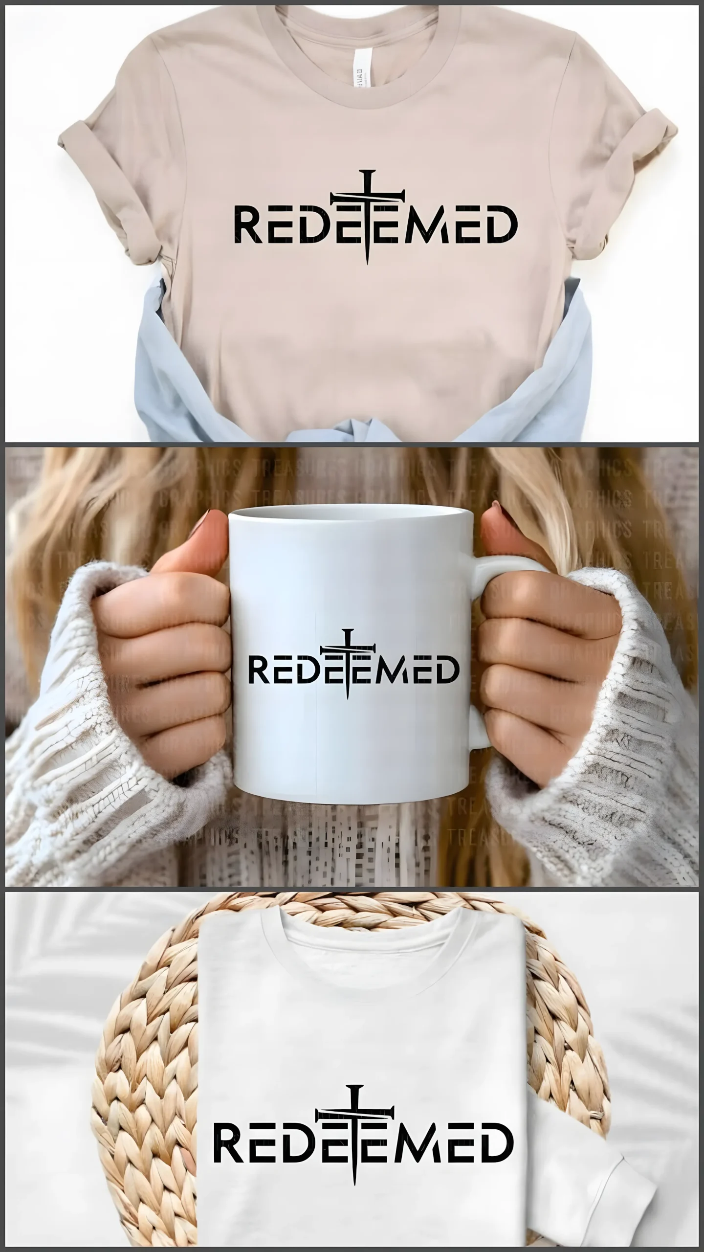Christian Easter SVG – Redeemed Jesus Faith Design for Apparel 5 Redeemed Christian Easter SVG on faith t-shirt mockup