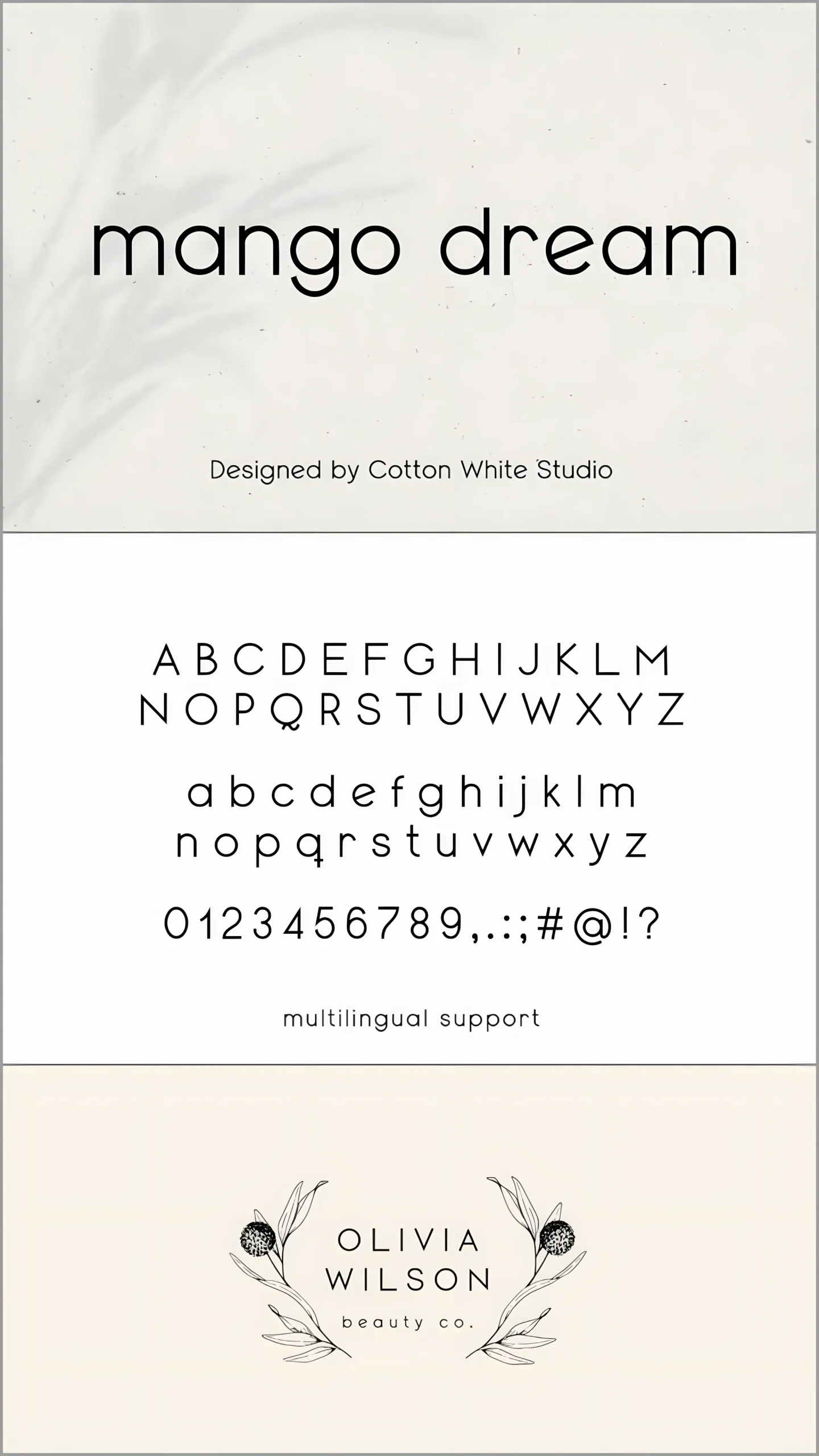 Mango Dream Font for Clean Modern Branding and Logo Design 3 Mango Dream font character set showing rounded sans serif typography