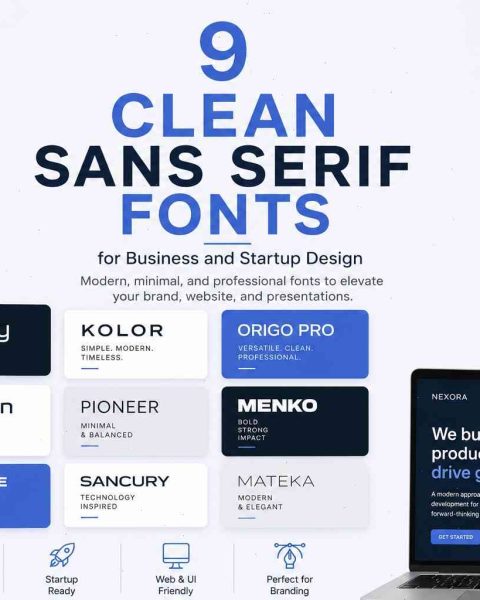 Clean Sans Serif Fonts for modern business branding and startup website design