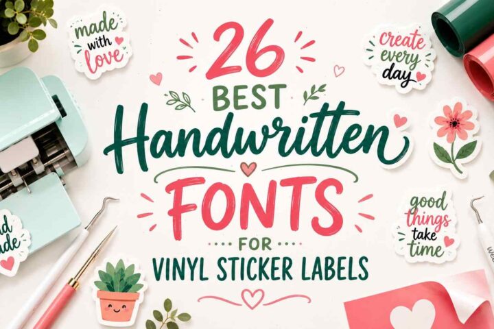 Handwritten Fonts for Vinyl Sticker Labels 26 Best Cricut Picks